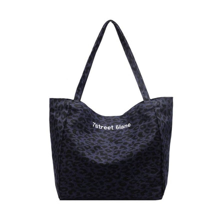 Denim Bag Leopard Tote Print
