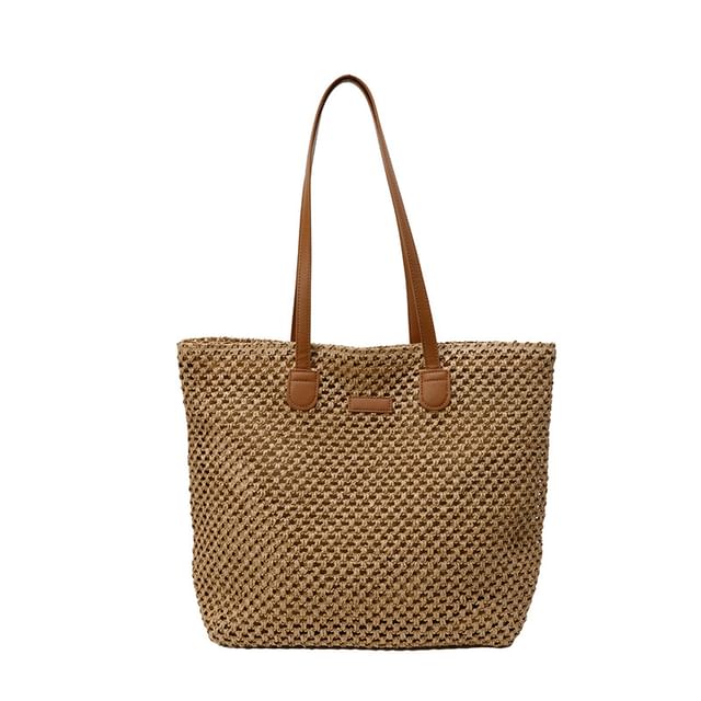 Straw Bag Perforated Tote