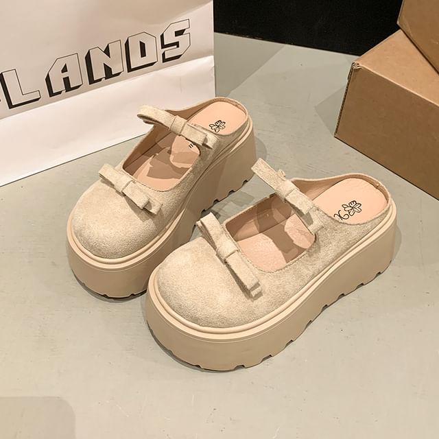 Accent Mary Platform Jane Plain Bow Mules