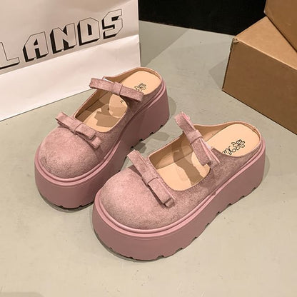 Accent Mary Platform Jane Plain Bow Mules