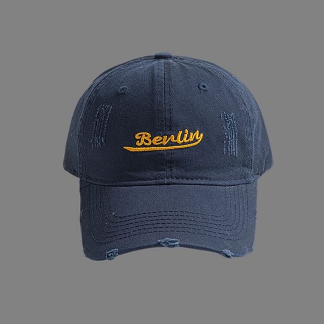 Embroidered Cap Letter Distressed