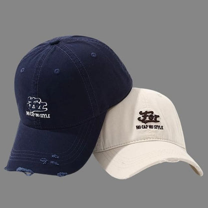 Letter Distressed Embroidered Cap