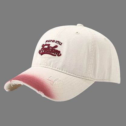 Distressed Letter Washed Embroidered Cap