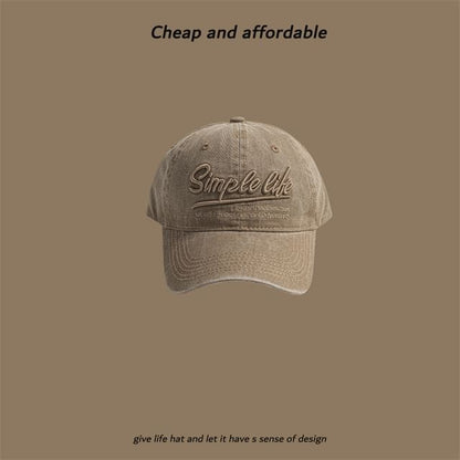 Embroidered Washed Letter Cap