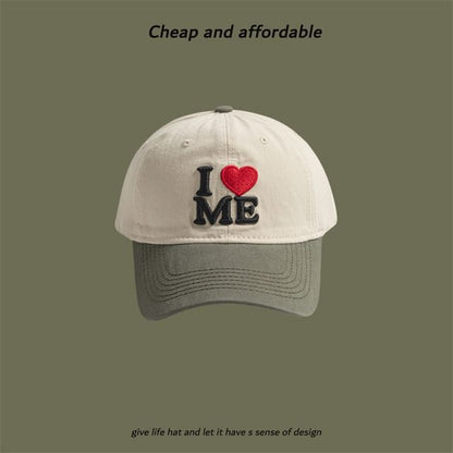 Cap Two-Tone Heart Embroidered