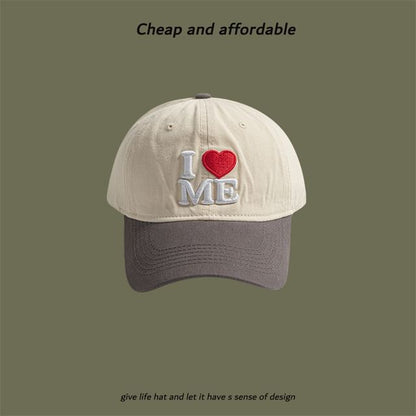 Cap Two-Tone Heart Embroidered