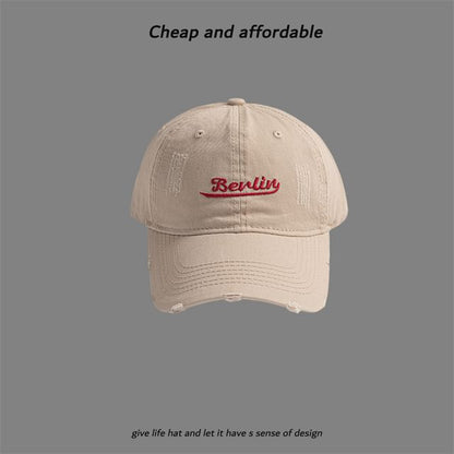 Embroidered Cap Letter Distressed