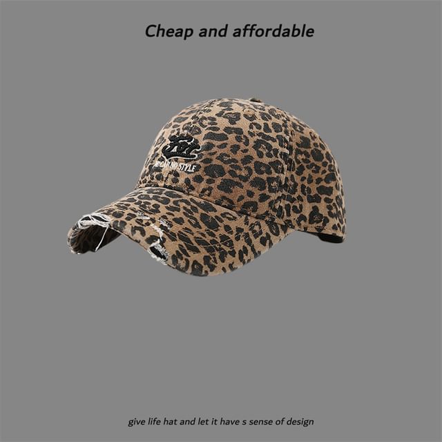 Letter Distressed Embroidered Cap