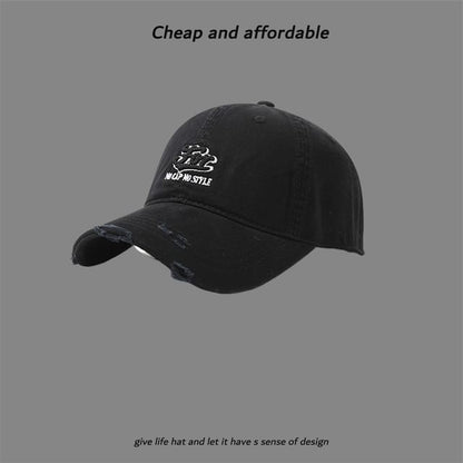 Letter Distressed Embroidered Cap