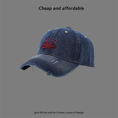 Distressed Letter Washed Embroidered Cap
