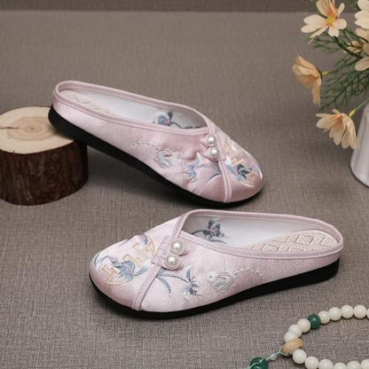 Beaded Embroidered Mules