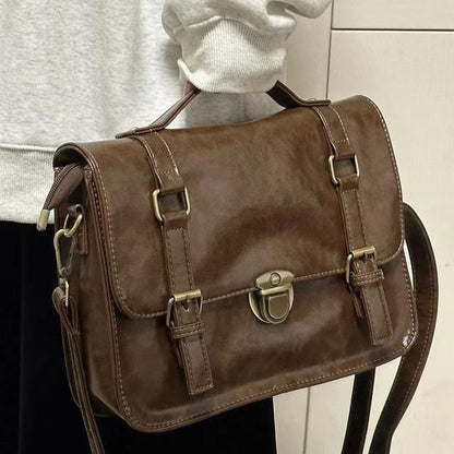 Bag Faux Leather Plain Satchel