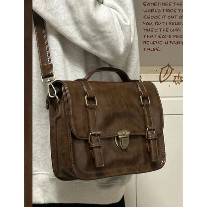Bag Faux Leather Plain Satchel