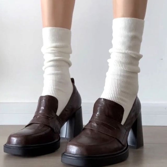 Pumps Chunky Heel Loafer