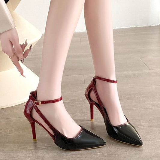 Strap Heel Ankle Pumps Gradient D'Orsay Stiletto
