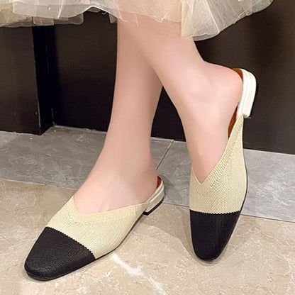 Mules Two-Tone Flat Knit