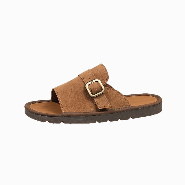 Sandals Slide Plain Buckled