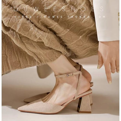 Pointed Toe Heel Slingback Sandals Stiletto