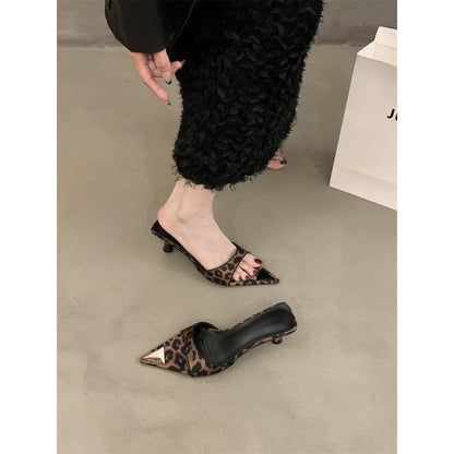 High Slide Toe Sandals Pointed Heel