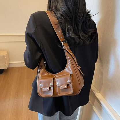 Bag Faux Shoulder Multi-Pocket Leather