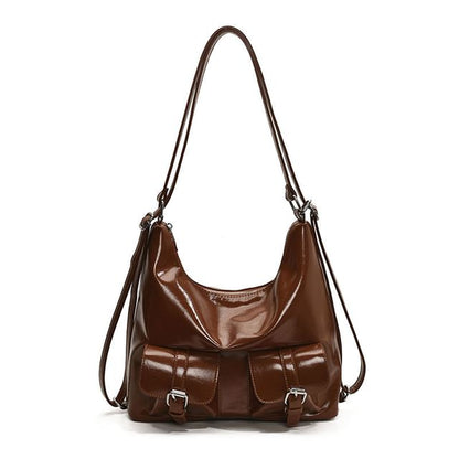 Leather Faux Multi-Pocket Backpack