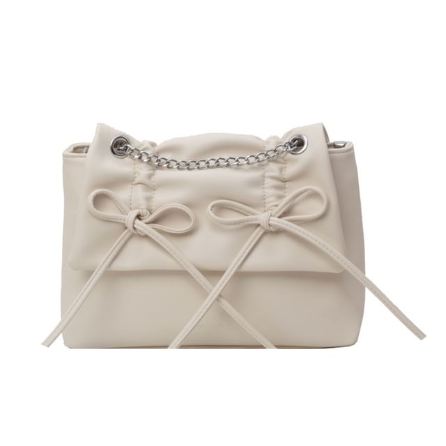 Leather Faux Bow Strap Chain Bag Shoulder