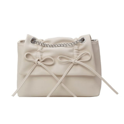 Leather Faux Bow Strap Chain Bag Shoulder