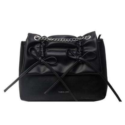 Leather Faux Bow Strap Chain Bag Shoulder
