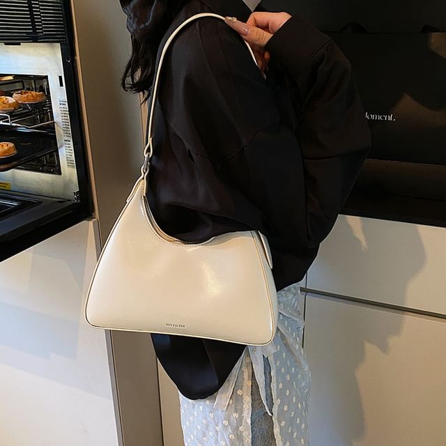 Faux Bag Leather Lettering Tote