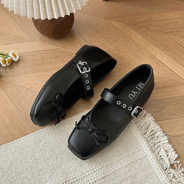 Shoes Mary Jane Bow Square-Toe