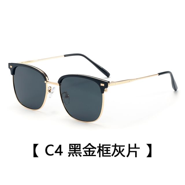 Metal Browline Sunglasses
