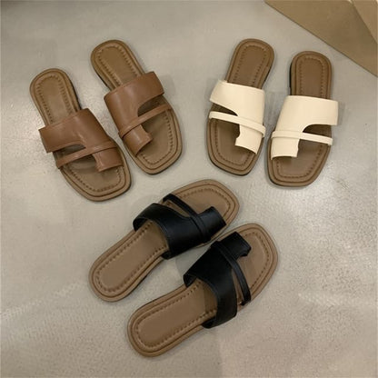 Slide Loop Toe Flat Sandals