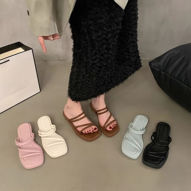Flat Strappy Sandals Slide