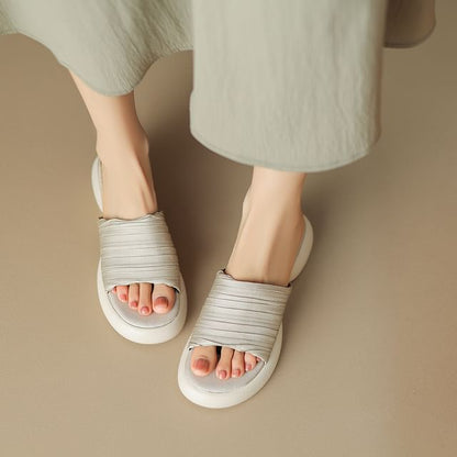 Plain Slide Sandals Platform