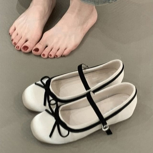 Hidden Shoes Bow Jane Two Wedge Heel Mary Tone