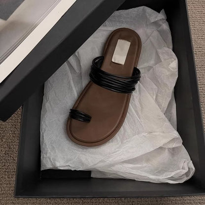 Sandals Flat Slide Toe Loop