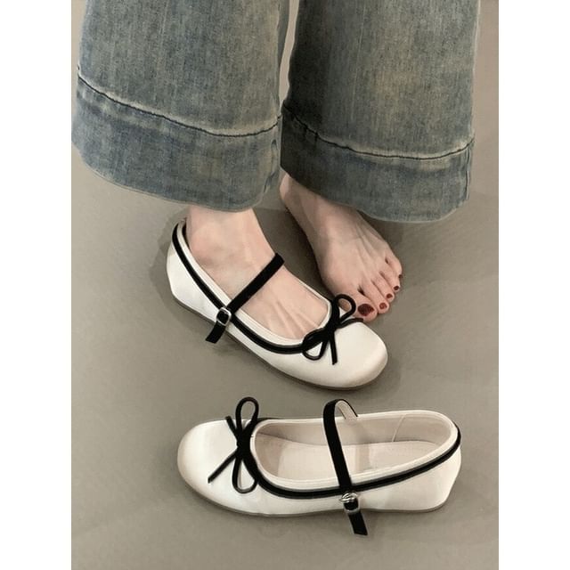 Hidden Shoes Bow Jane Two Wedge Heel Mary Tone