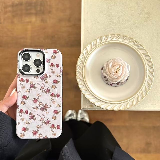 Phone Floral with Magnetic (Compatible MagSafe) Case