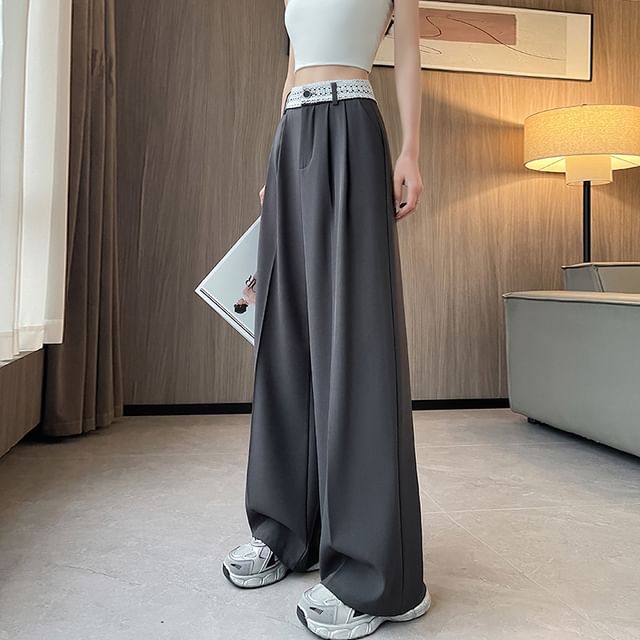 Rise Wide High Lace Slacks Panel Leg