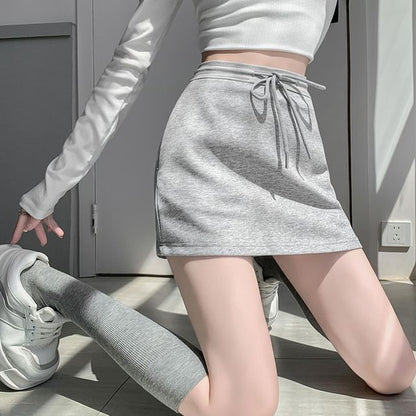 Skort Waist Plain Drawstring