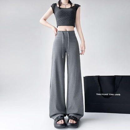 Waist Leg Wide Sweatpants (Various Drawstring Designs)