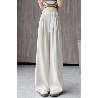 High (Various Panel Leg Wide Pants Waist Dress Sequin Lace Designs)