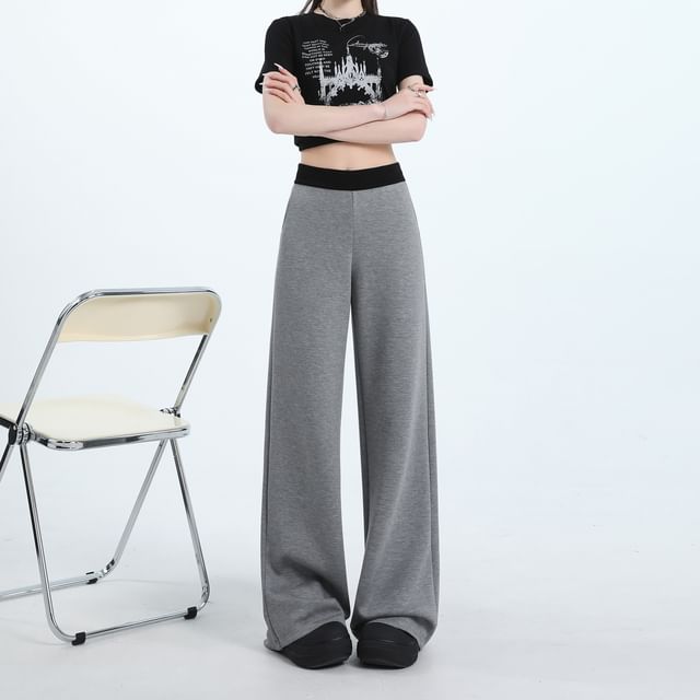 Waist High Trim Designs) Wide Leg (Various Sweatpants Contrast