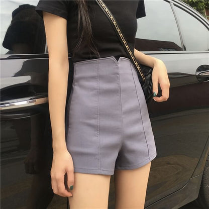 High Waist Shorts Plain Dress