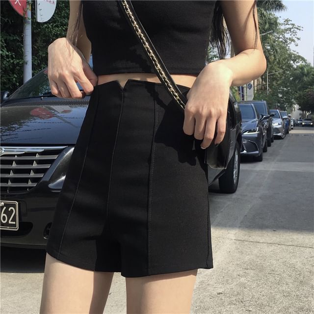 High Waist Shorts Plain Dress