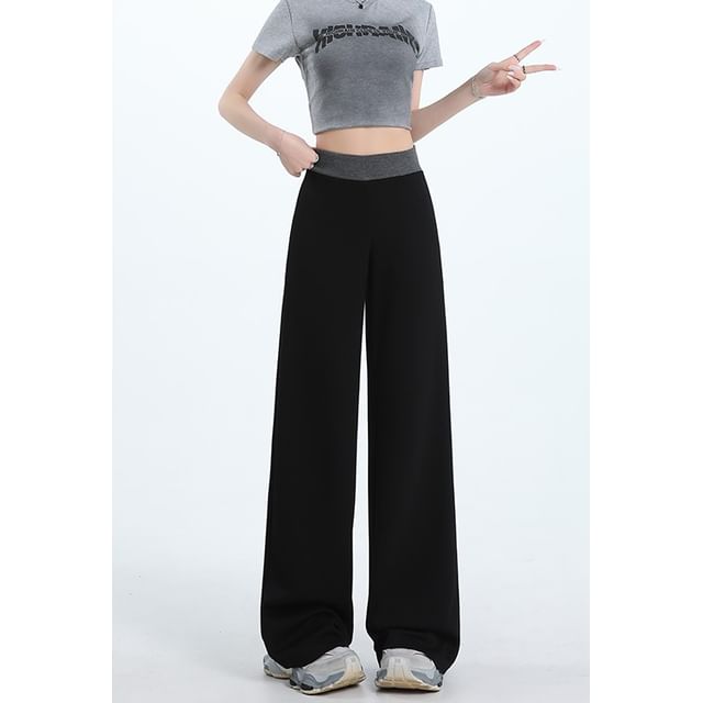 Waist High Trim Designs) Wide Leg (Various Sweatpants Contrast