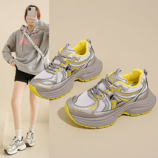 Mesh Platform Panel Sneakers