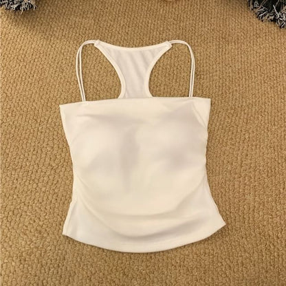 Slim Racerback Camisole Fit Ruched Padded Top