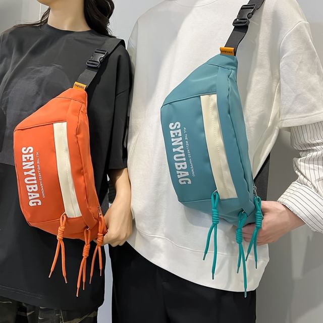 Nylon Belt Print Bag Lettering