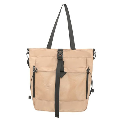 Panel Mesh Bag Crossbody Nylon Buckled